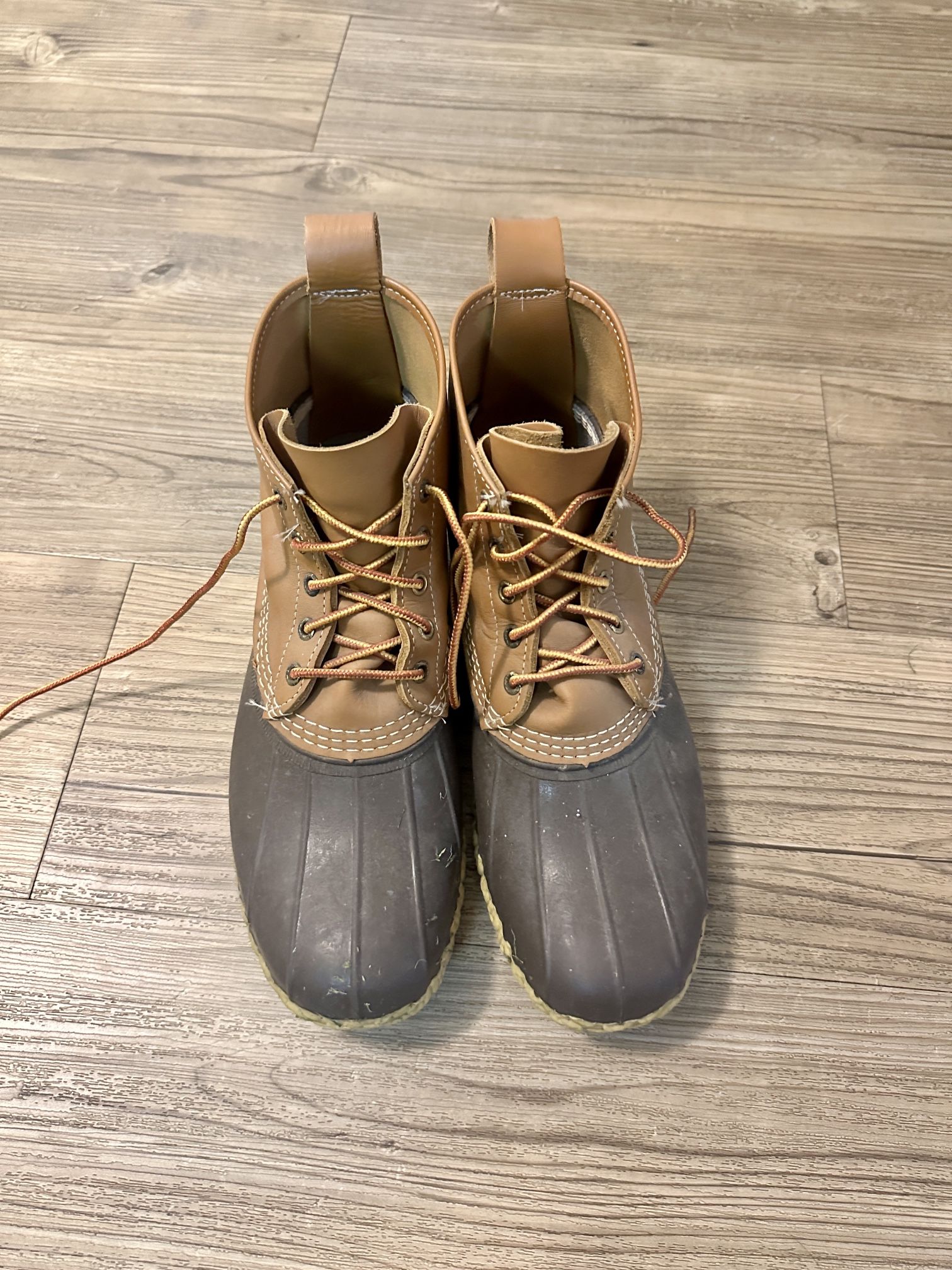 LL Bean 6 Inch Duck Boots Brown USA Made Men's Size 10 M
