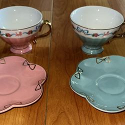 Disneyland Resort Park Aristocrats Fancy Tea Cup Set Plate & Cup Set 