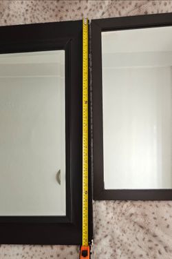 Black Framed Beveled Wall Mirrors. Set of 2. Pre-owned