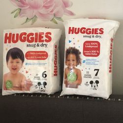 Huggies Diapers Size 6&7  