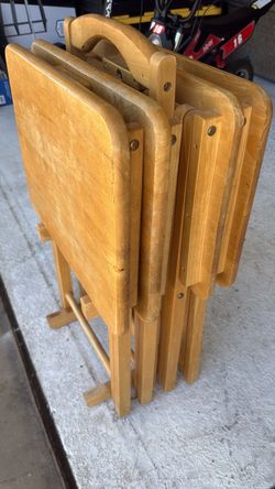 Wooden Folding TV Tray Tables with Stand