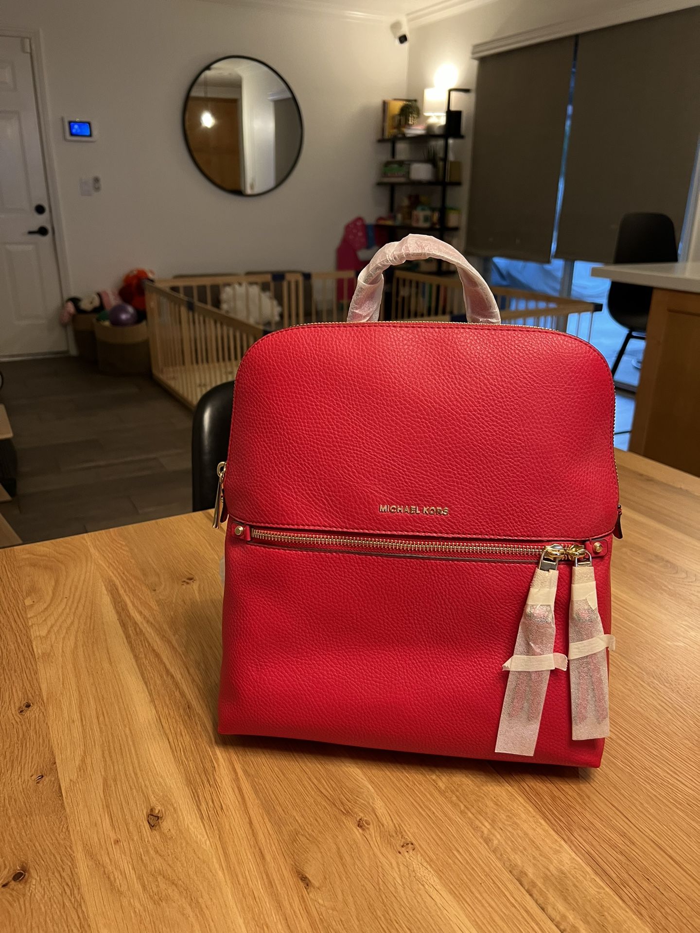 Red leather Michael Kors Backpack