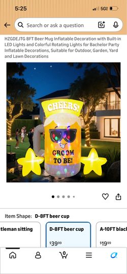 8ft Groom to Be Lit Up Inflatable