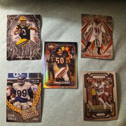 5 NFL cards 3 refractors..total 5 cards ..w a Jordan love Conductors included resurgence