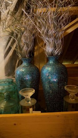 Various turquoise and silver decor