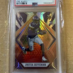 2020 Panini Phoenix - Rookies Justin Jefferson #111 Fire Burst PSA 9 (RC)