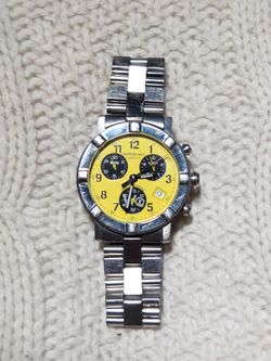 Raymond Weil Geneve Chronograph Quartz Yellow Dial Date Steel 39mm 50m (12)
