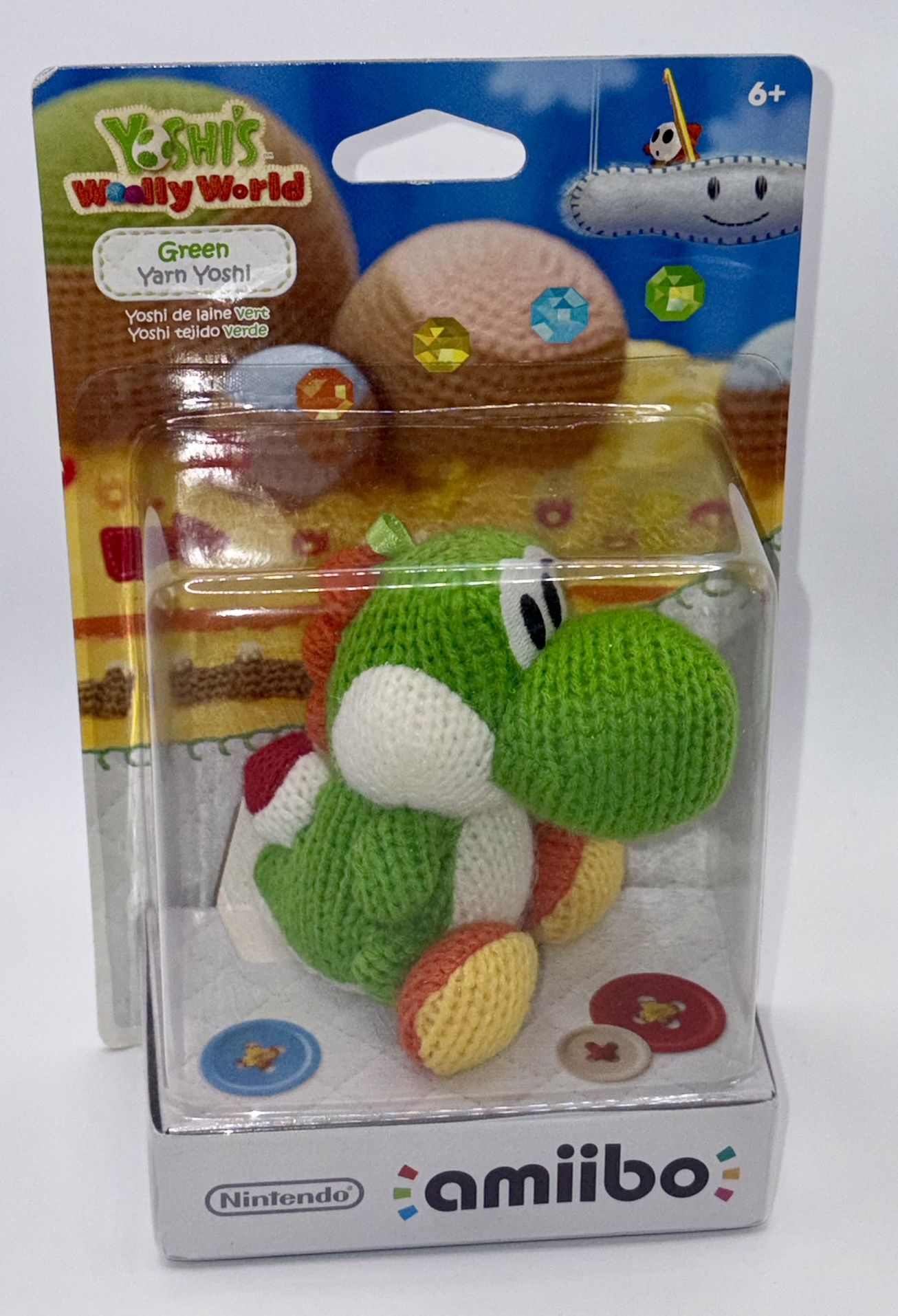 Green Yarn Yoshi - Woolly World Series - Nintendo Amiibo