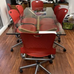 Crate & Barrel Glass Table