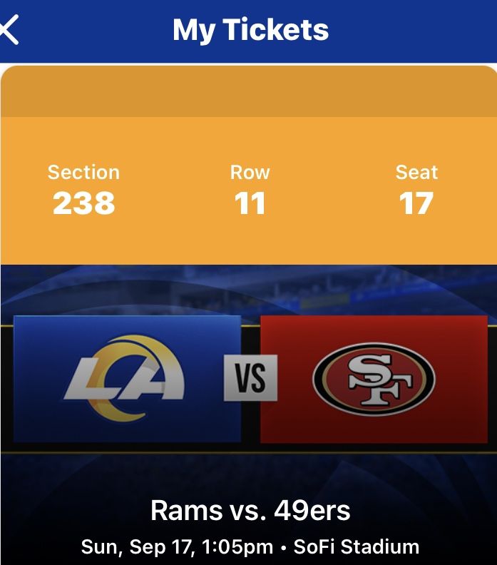 Two Rams Versus The Niners Tickets