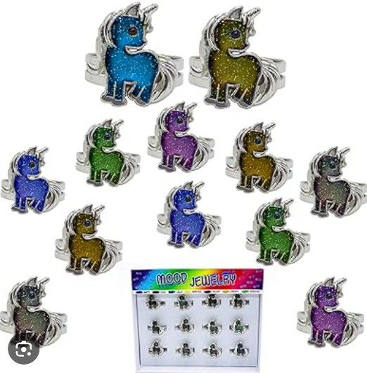 Unicorn Sparkly Mood Rings