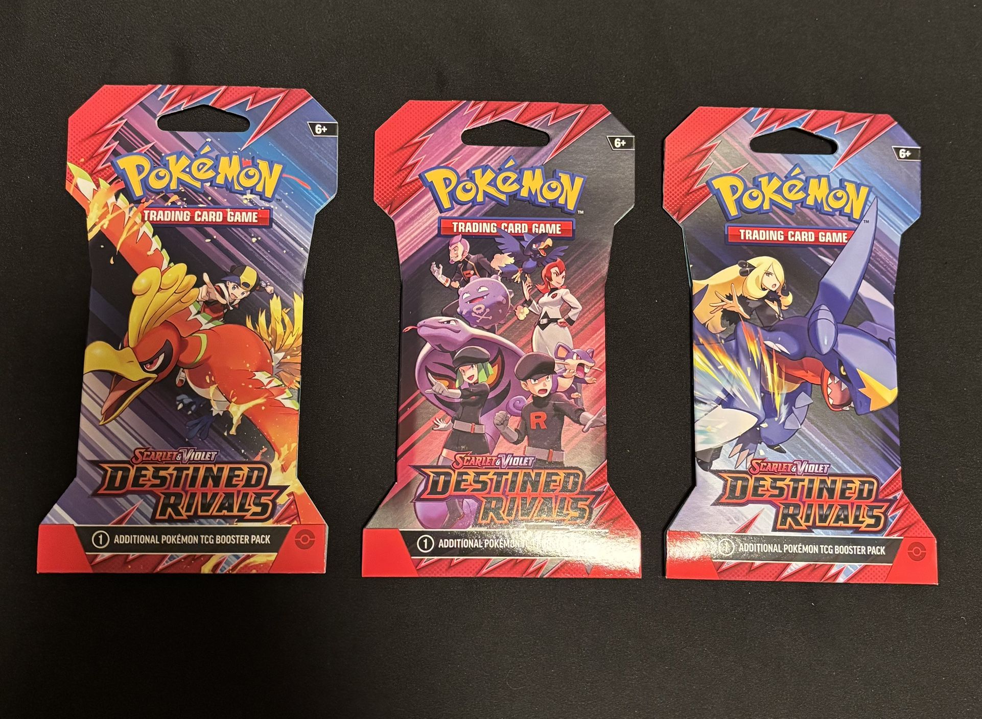 POKEMON TCG DESTINED RIVALS SLEEVED BOOSTER PACK ART SET X3 PACKS FACTORY SEALED
