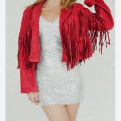 Suede Western Yoke Fringe Jacket