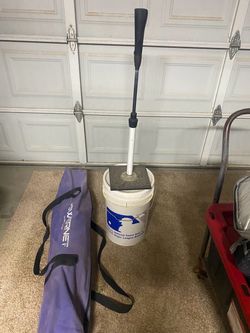 Hitting net , tee , bucket with 15 baseballs and weighted balls for strengthening the arm all of it in great shape