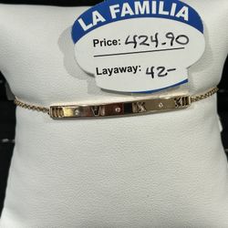 Gold Bracelet Roman Numerals 