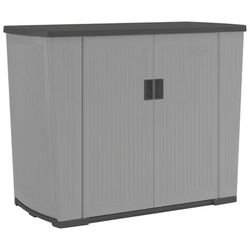 Suncast Backyard Oasis 130-Gallon Outdoor Storage Shed Basic Unit with Adjustable Shelf for Garden, Patio, Backyard, yard, or Pool Supplies, Dove Gray