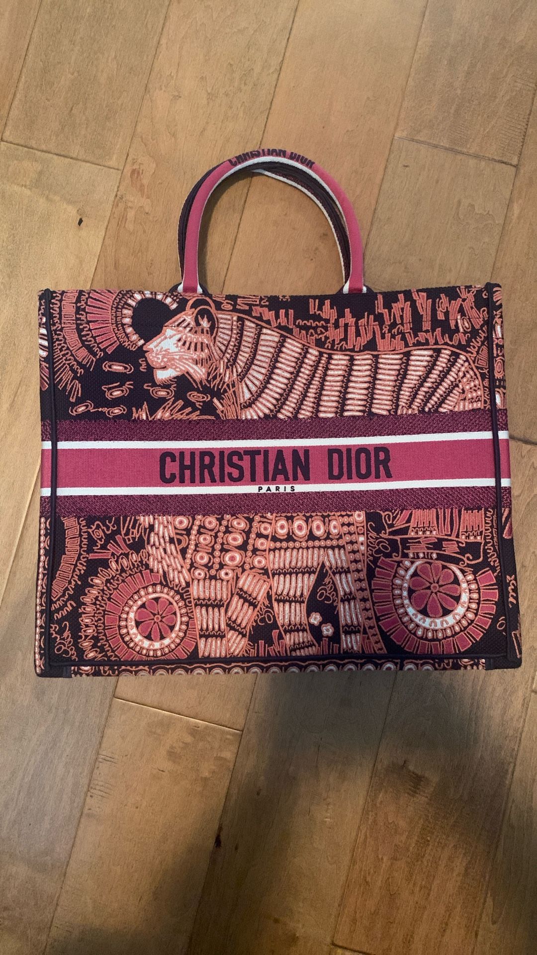Christian Dior Canvas Embroidered Tote Bag