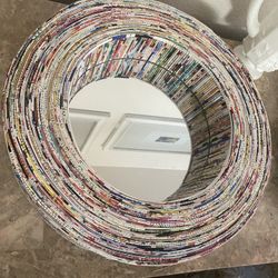 Round Vintage Magazine Mirror 