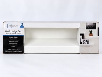 Mainstays Wall Ledge Set 2-Piece White