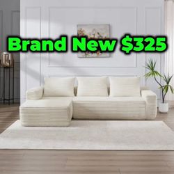 Beige L Boneless Sectional Couch 🛋️ Brand New In Box 📦 