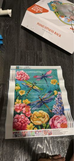Diamond Painting Kit Dragonflies and Flowers