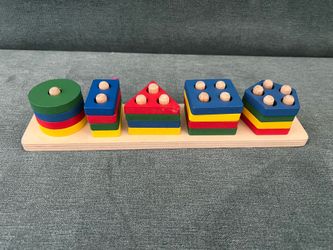 Wooden Geometric Shape Stacking Set