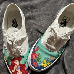 Ariel hand painted White Vans 