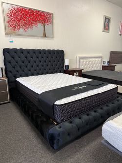 Queen platform bed frame