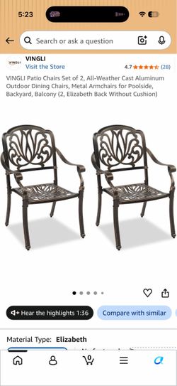 Patio chairs (Aluminum)