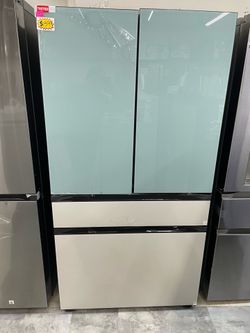 Samsung bespoke refrigerator 4 door French door glass