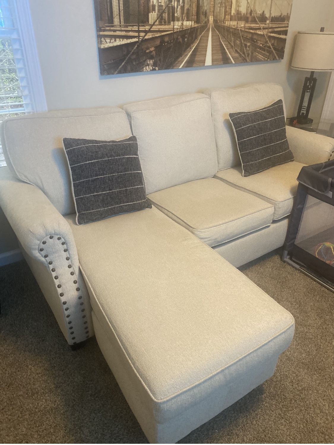 Cream sofa Sectional 