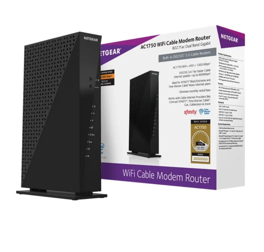 NETGEAR - AC1750 DOCSIS 3.0 Cable Modem + WiFi Router, 1.75Gbps (C6300)