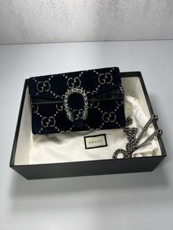 Gucci Velvet GG Monogram Super Mini Dionysus Shoulder Bag