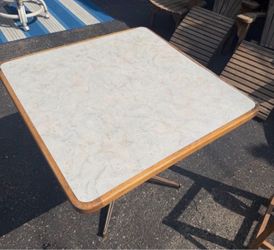 FREE-Wood and laminate square Table(36” wide on top x 31” high