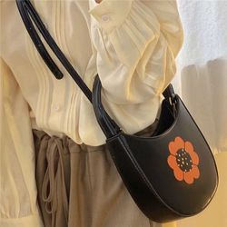 Black Handbag with Sunflower 