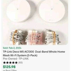TP-Link Deco M5 3-Pack Mesh Wi-Fi AC1300 Wireless Router Whole Home With 2 Bases