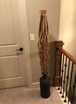 Vase with decor straws intertwined