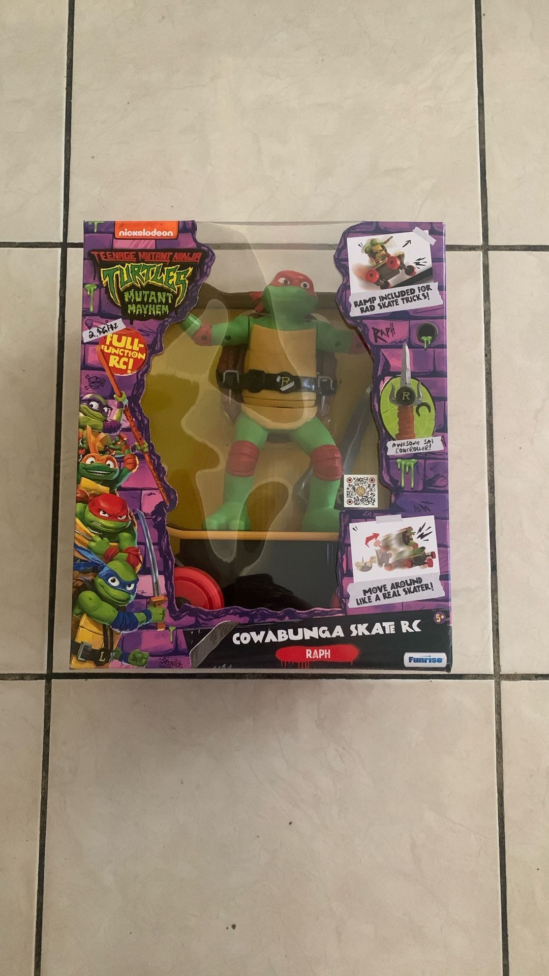 Cowabunga Skate RC Raphael Teenage Mutant Ninja Turtles Mutant Mayhem Remote Control Toy Skate Board