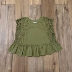 Anthropologie moss Babydoll crotchet Lace Top shirt