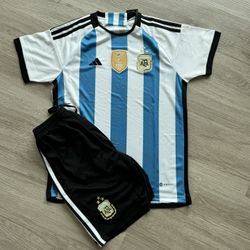 Argentina 3 Estrellas Campeón Del Mundo New With Shorts 