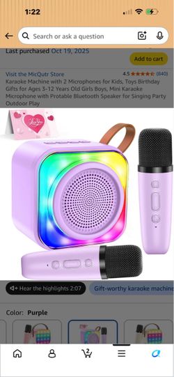 Karaoke Machine with 2 Microphones for kids