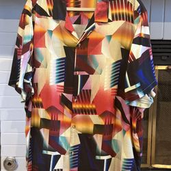 Abstract Casual Button Up Shirt
