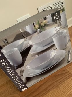 New Dinnerware Dishes, 16 Piece Setting Dishes, Kitchen Essentials Dinnerware, Serving Ware, Extra Dishes for Holiday Entertaining 