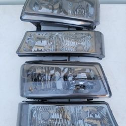03-06 Chevrolet Silverado Avalanche Headlights Luces Micas Calaveras Faros Faroles Focos Chevy Headlamps 