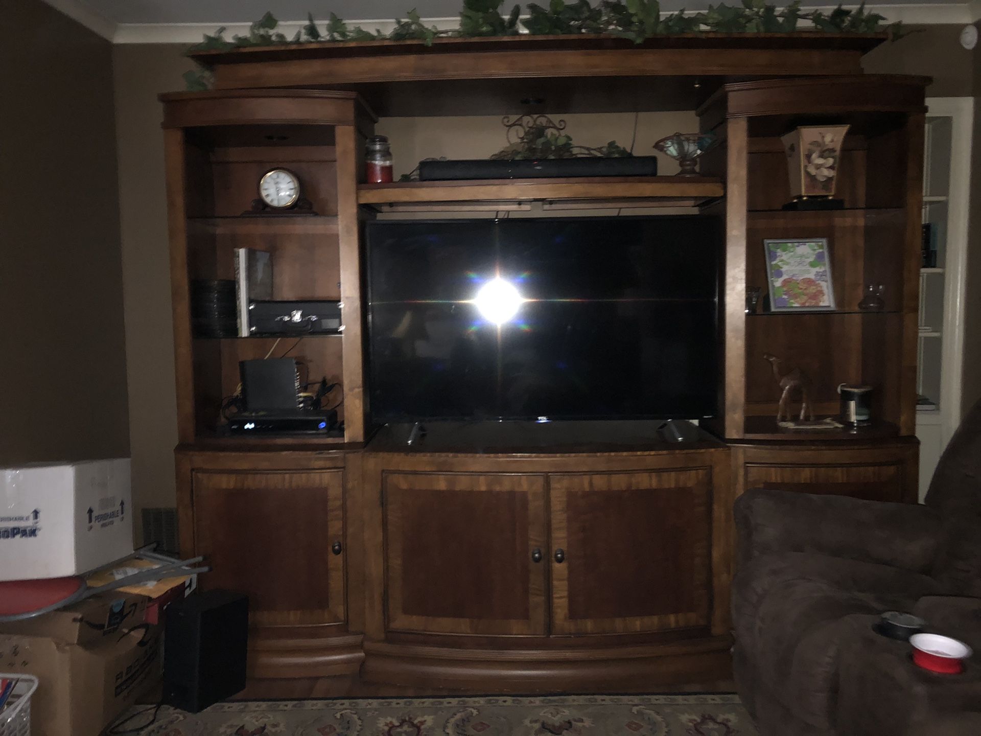 Ashley Furniture Cherry Wood Entertainment Center