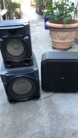 Two speakers and a AV sub woofer