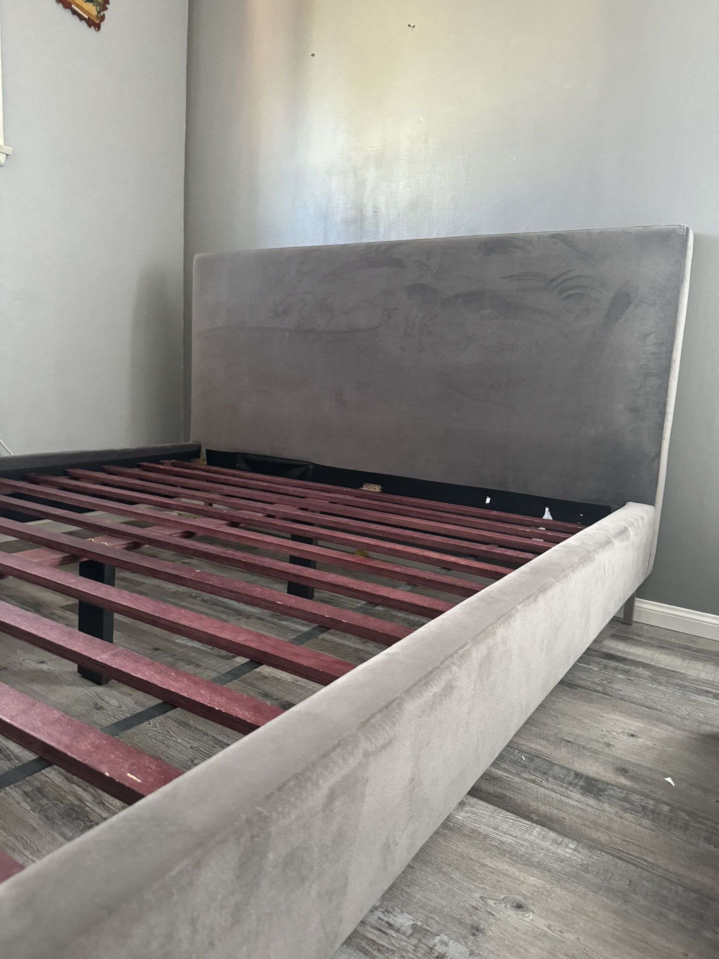 Velvet Gray Bed frame