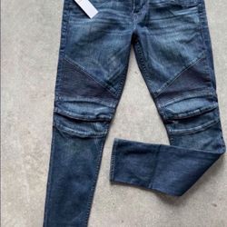 NEW Hudson Dark Blue Biker Skinny Jeans “Ethan” Mens Size 30 MSRP $285