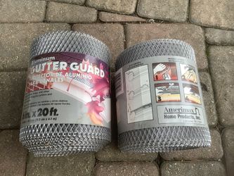 NEW-2 Rolls Of 6”x 20’ Amerimax Aluminum Gutter Guard Roll Metal Strain Leaf Filter