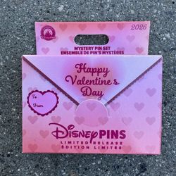 Disney Valentine's Day Mystery Pin Blind Pack 2026 - Contains 2 Pins